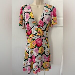 Zara Floral V-Neck Dress